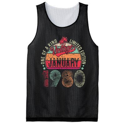 43 Years Old Gift January 1980 Limited Edition 43th Birthday Mesh Reversible Basketball Jersey Tank