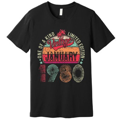 43 Years Old Gift January 1980 Limited Edition 43th Birthday Premium T-Shirt