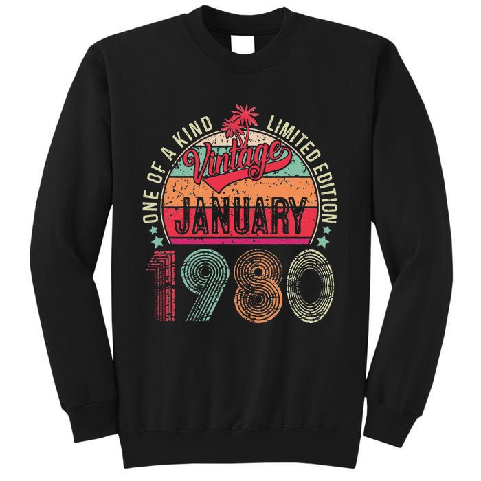 43 Years Old Gift January 1980 Limited Edition 43th Birthday Tall Sweatshirt