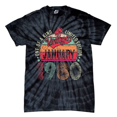 43 Years Old Gift January 1980 Limited Edition 43th Birthday Tie-Dye T-Shirt