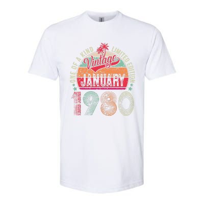 43 Years Old Gift January 1980 Limited Edition 43th Birthday Softstyle CVC T-Shirt