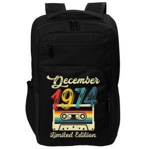 48 Years Old Gift Retro December 1974 Cassette 48th Birthday Impact Tech Backpack