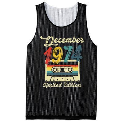 48 Years Old Gift Retro December 1974 Cassette 48th Birthday Mesh Reversible Basketball Jersey Tank