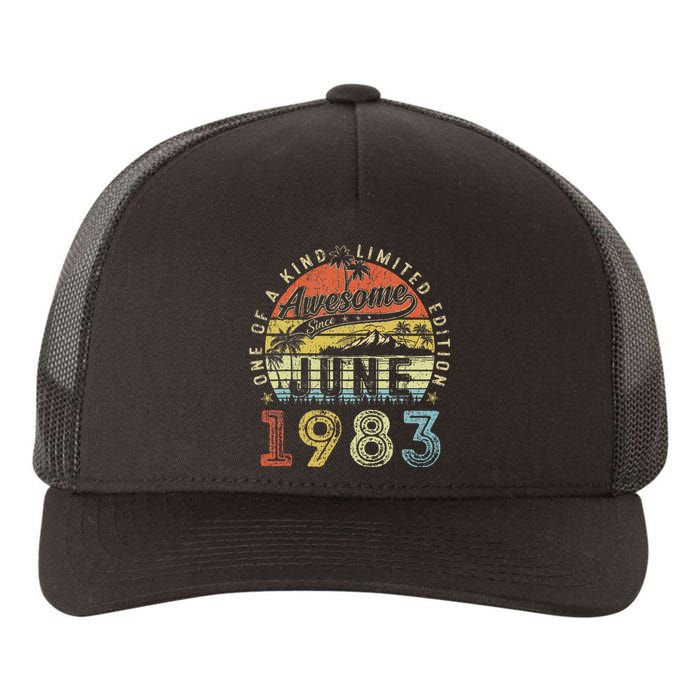 40 Year Old Awesome Since June 1983 40th Birthday Yupoong Adult 5-Panel Trucker Hat