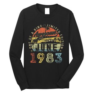 40 Year Old Awesome Since June 1983 40th Birthday Long Sleeve Shirt