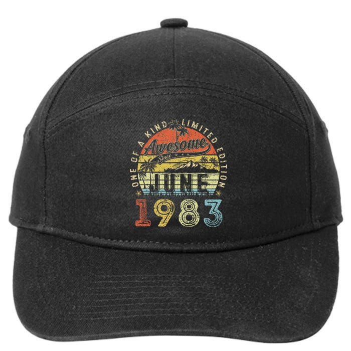 40 Year Old Awesome Since June 1983 40th Birthday 7-Panel Snapback Hat