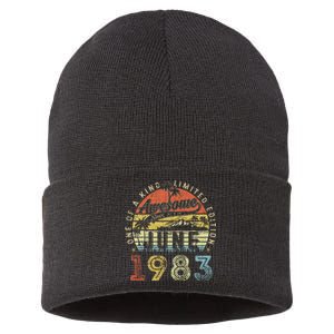 40 Year Old Awesome Since June 1983 40th Birthday Sustainable Knit Beanie