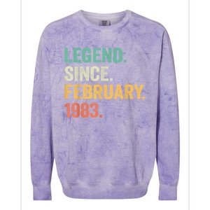 40 Years Old Gifts Legend Since February 1983 40th Birthday Colorblast Crewneck Sweatshirt