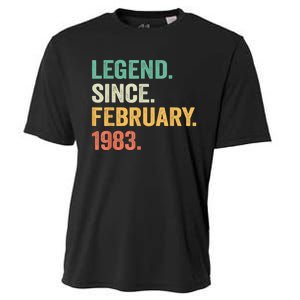 40 Years Old Gifts Legend Since February 1983 40th Birthday Cooling Performance Crew T-Shirt