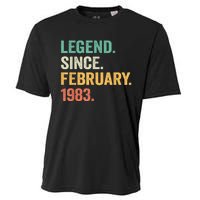 40 Years Old Gifts Legend Since February 1983 40th Birthday Cooling Performance Crew T-Shirt