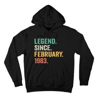 40 Years Old Gifts Legend Since February 1983 40th Birthday Hoodie