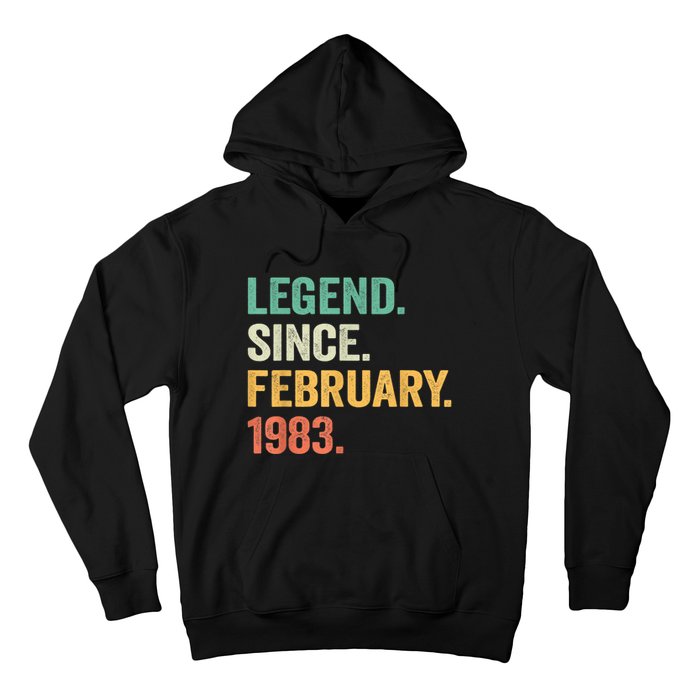 40 Years Old Gifts Legend Since February 1983 40th Birthday Hoodie