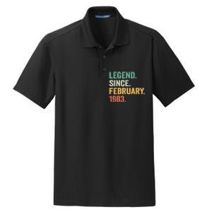 40 Years Old Gifts Legend Since February 1983 40th Birthday Dry Zone Grid Polo