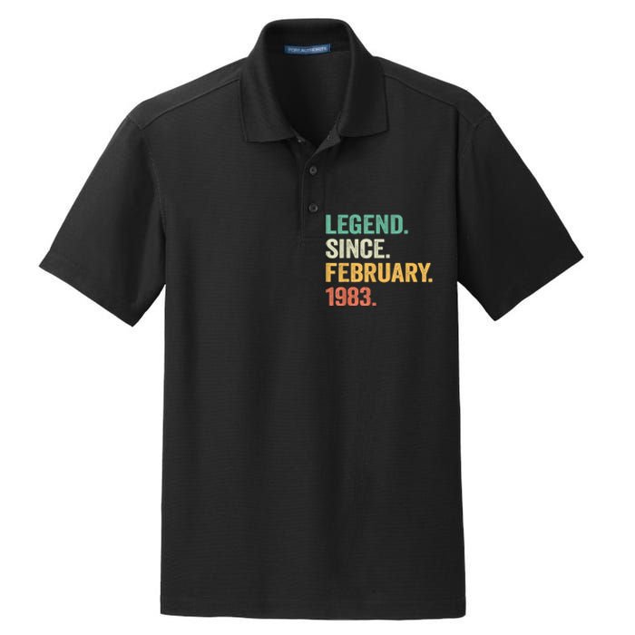 40 Years Old Gifts Legend Since February 1983 40th Birthday Dry Zone Grid Polo