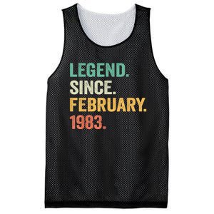 40 Years Old Gifts Legend Since February 1983 40th Birthday Mesh Reversible Basketball Jersey Tank