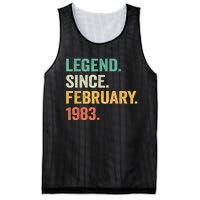 40 Years Old Gifts Legend Since February 1983 40th Birthday Mesh Reversible Basketball Jersey Tank