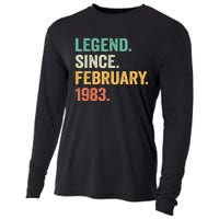 40 Years Old Gifts Legend Since February 1983 40th Birthday Cooling Performance Long Sleeve Crew