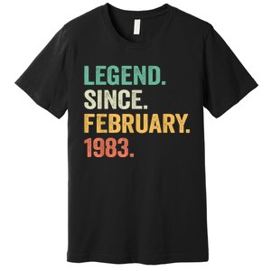 40 Years Old Gifts Legend Since February 1983 40th Birthday Premium T-Shirt