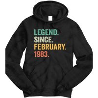 40 Years Old Gifts Legend Since February 1983 40th Birthday Tie Dye Hoodie