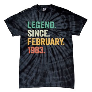 40 Years Old Gifts Legend Since February 1983 40th Birthday Tie-Dye T-Shirt