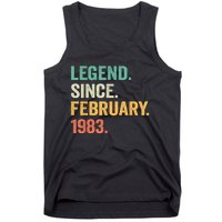 40 Years Old Gifts Legend Since February 1983 40th Birthday Tank Top