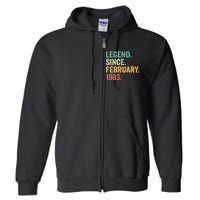 40 Years Old Gifts Legend Since February 1983 40th Birthday Full Zip Hoodie