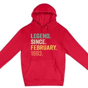 40 Years Old Gifts Legend Since February 1983 40th Birthday Premium Pullover Hoodie