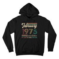 48 Years Old Gifts Vintage February 1975 48th Birthday Hoodie