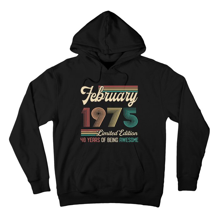 48 Years Old Gifts Vintage February 1975 48th Birthday Hoodie