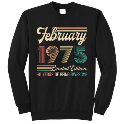 48 Years Old Gifts Vintage February 1975 48th Birthday Sweatshirt