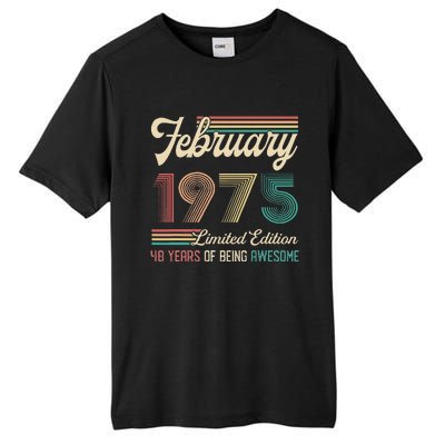 48 Years Old Gifts Vintage February 1975 48th Birthday Tall Fusion ChromaSoft Performance T-Shirt