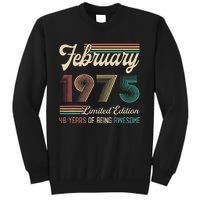 48 Years Old Gifts Vintage February 1975 48th Birthday Tall Sweatshirt