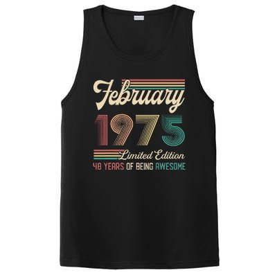 48 Years Old Gifts Vintage February 1975 48th Birthday PosiCharge Competitor Tank