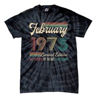 48 Years Old Gifts Vintage February 1975 48th Birthday Tie-Dye T-Shirt