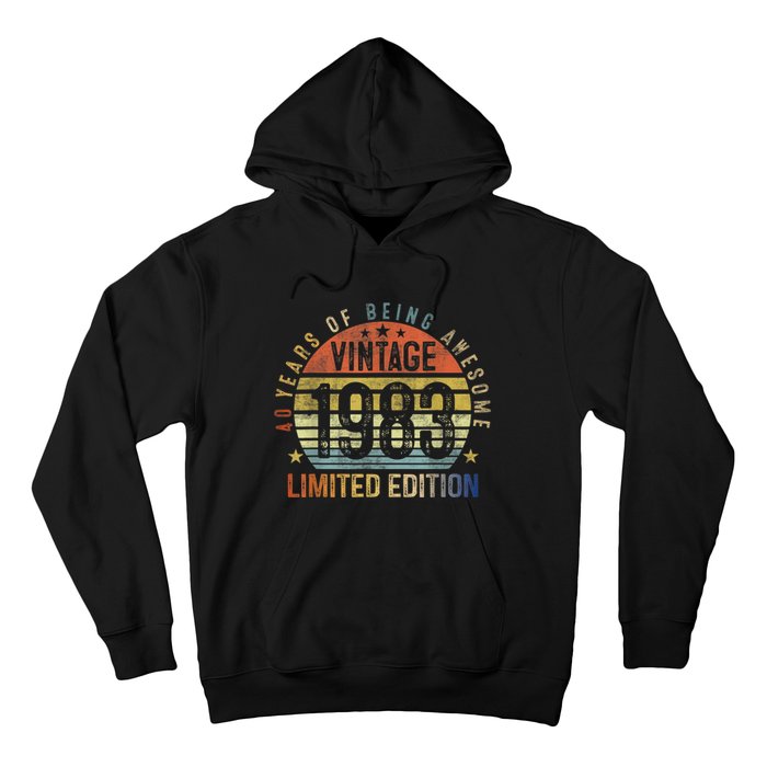 40 Year Old Gifts Vintage 1983 Limited Edition 40th Birthday Hoodie