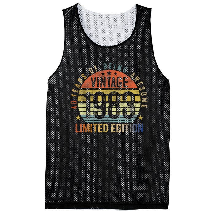 40 Year Old Gifts Vintage 1983 Limited Edition 40th Birthday Mesh Reversible Basketball Jersey Tank