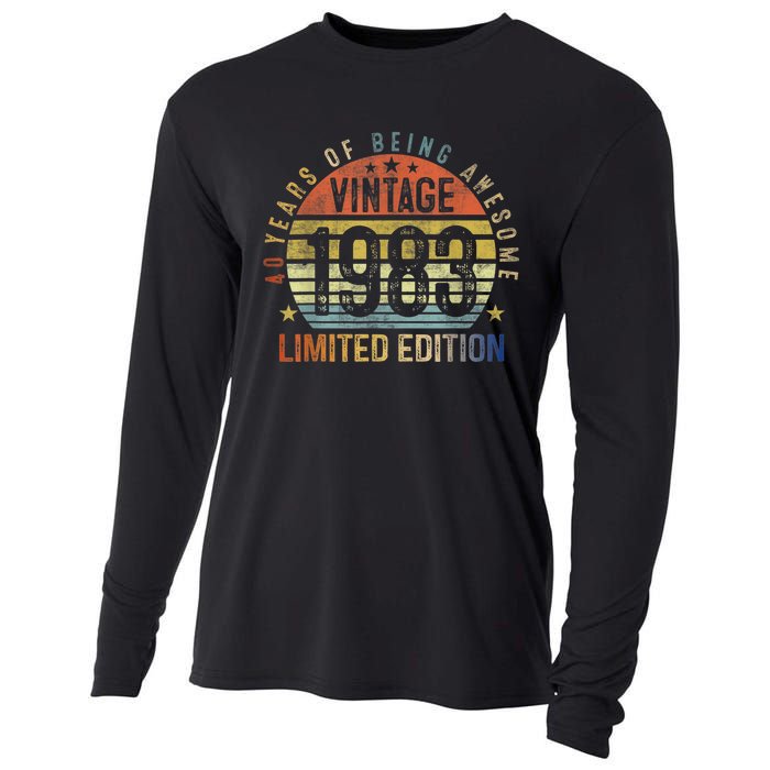 40 Year Old Gifts Vintage 1983 Limited Edition 40th Birthday Cooling Performance Long Sleeve Crew