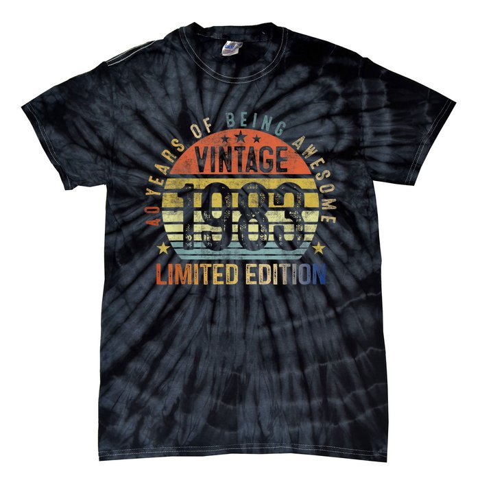 40 Year Old Gifts Vintage 1983 Limited Edition 40th Birthday Tie-Dye T-Shirt