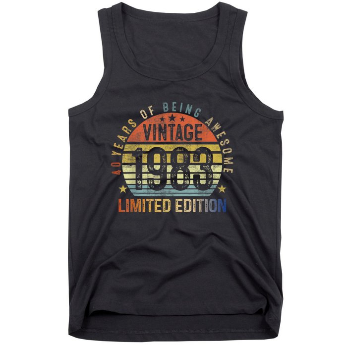 40 Year Old Gifts Vintage 1983 Limited Edition 40th Birthday Tank Top