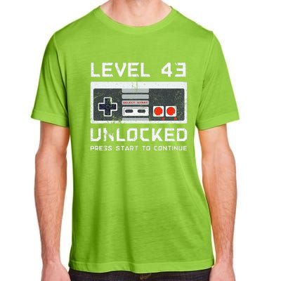 43 Year Old FortyThree Birthday Gift Level 43 Unlocked Game Adult ChromaSoft Performance T-Shirt