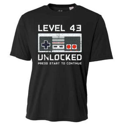 43 Year Old FortyThree Birthday Gift Level 43 Unlocked Game Cooling Performance Crew T-Shirt