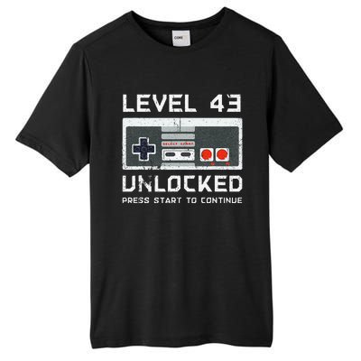 43 Year Old FortyThree Birthday Gift Level 43 Unlocked Game Tall Fusion ChromaSoft Performance T-Shirt