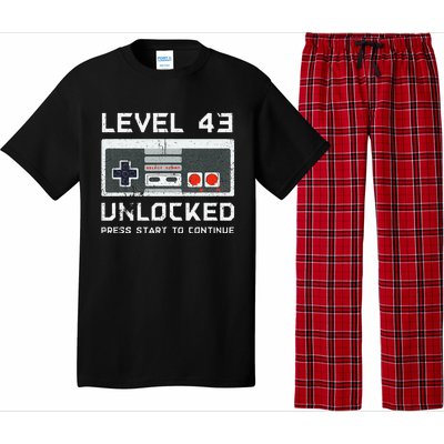 43 Year Old FortyThree Birthday Gift Level 43 Unlocked Game Pajama Set