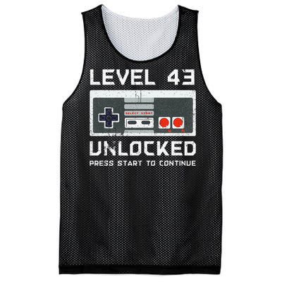 43 Year Old FortyThree Birthday Gift Level 43 Unlocked Game Mesh Reversible Basketball Jersey Tank