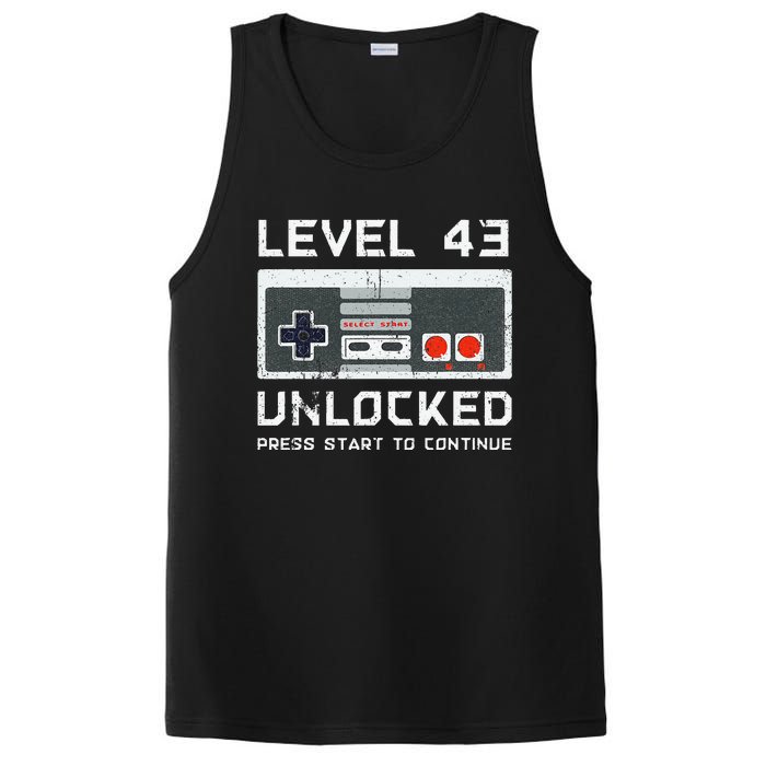 43 Year Old FortyThree Birthday Gift Level 43 Unlocked Game PosiCharge Competitor Tank