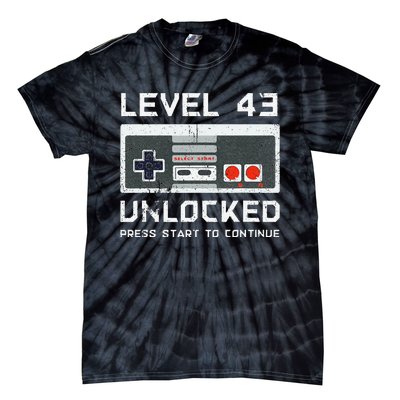 43 Year Old FortyThree Birthday Gift Level 43 Unlocked Game Tie-Dye T-Shirt