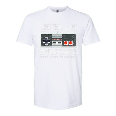 43 Year Old FortyThree Birthday Gift Level 43 Unlocked Game Softstyle CVC T-Shirt