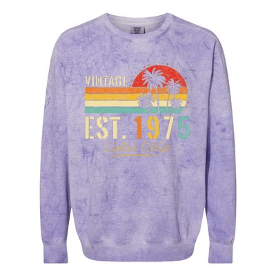 48 Years Old Vintage Est 1975 Limited Edition 48th Birthday Colorblast Crewneck Sweatshirt