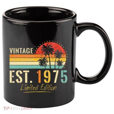 48 Years Old Vintage Est 1975 Limited Edition 48th Birthday 11oz C Handle Ceramic Mug