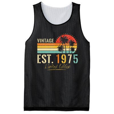 48 Years Old Vintage Est 1975 Limited Edition 48th Birthday Mesh Reversible Basketball Jersey Tank